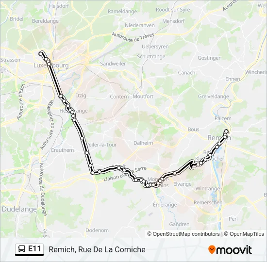 E11 Bus Line Map
