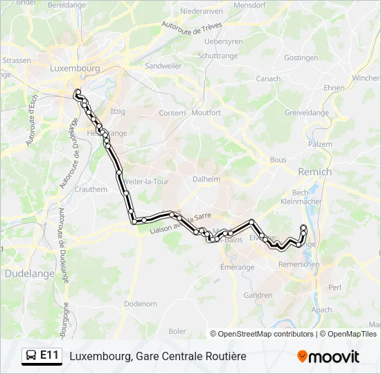 E11 Bus Line Map