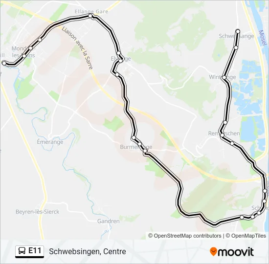 E11 Bus Line Map