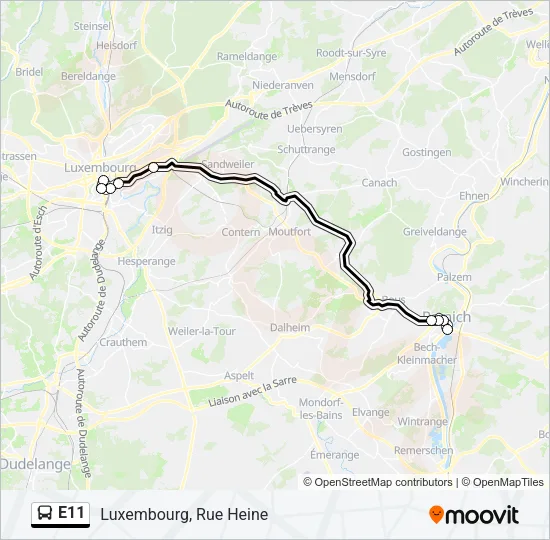 E11 Bus Line Map
