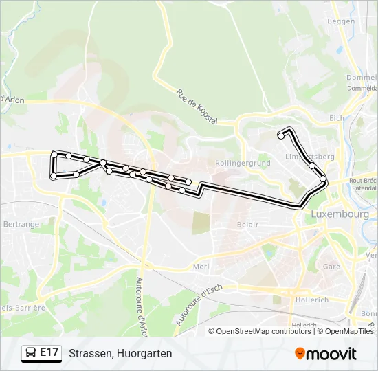 E17 Bus Line Map