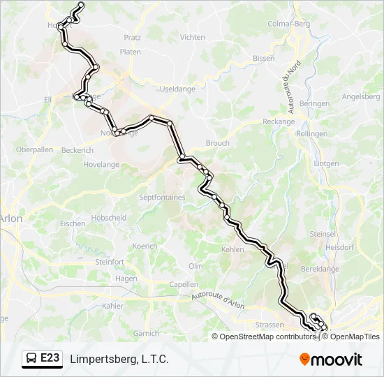 E23 Bus Line Map