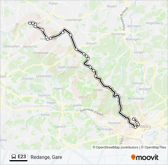 E23 Bus Line Map