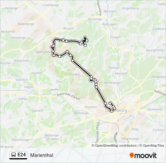 E24 Bus Line Map