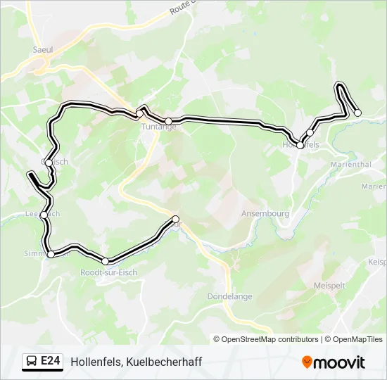 E24 Bus Line Map