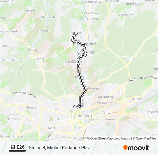 E26 Bus Line Map