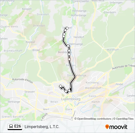 E26 Bus Line Map