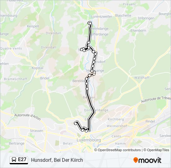 E27 bus Line Map