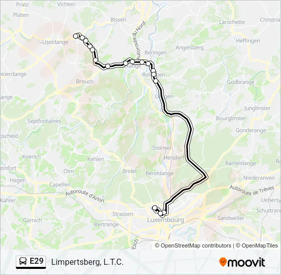 E29 Bus Line Map