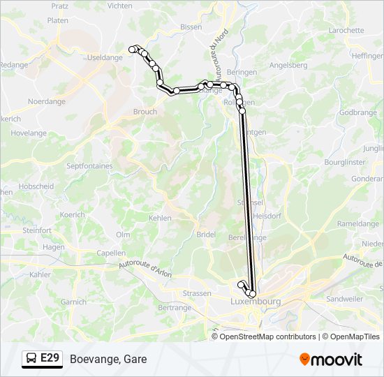 E29 bus Line Map