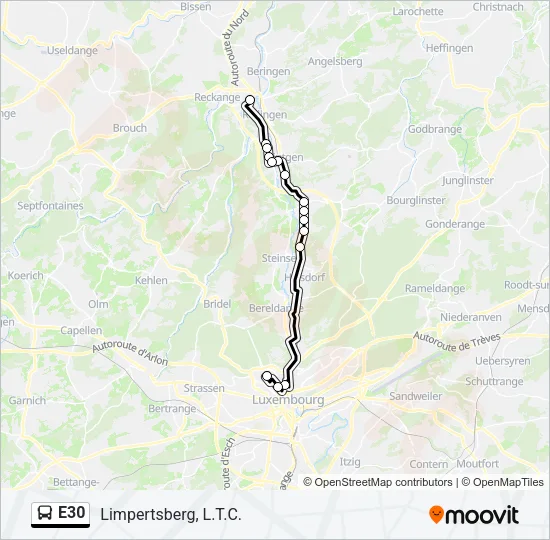 E30 Bus Line Map