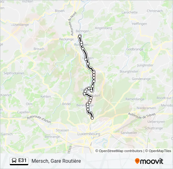 E31 Bus Line Map