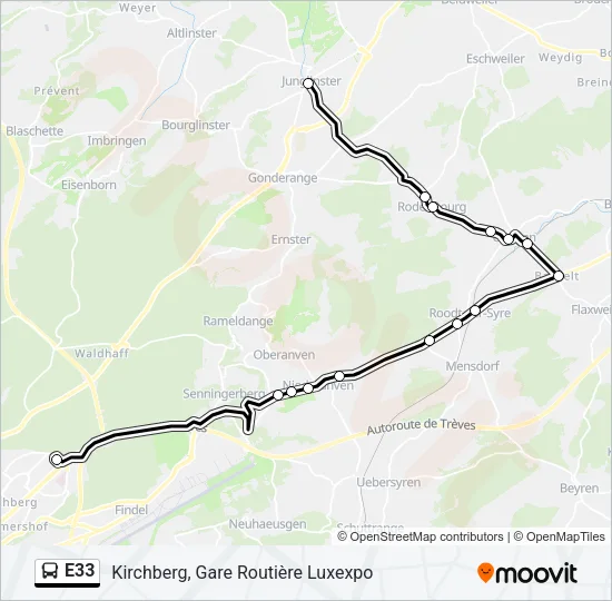 E33 Bus Line Map
