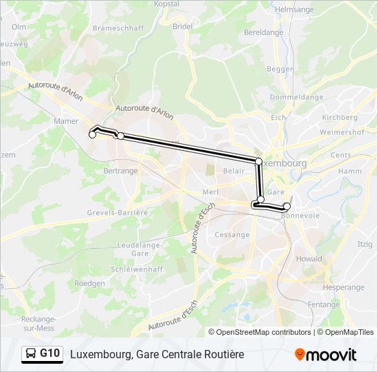 G10 bus Line Map