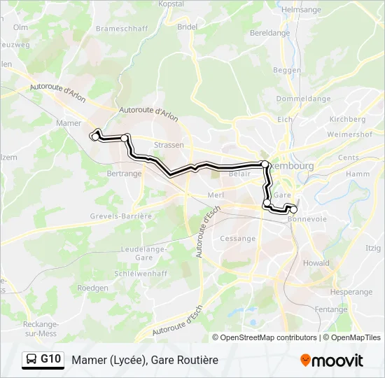 G10 Bus Line Map