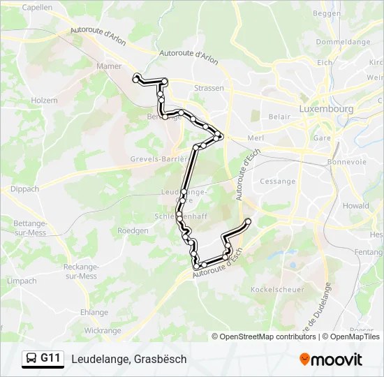 G11 Bus Line Map