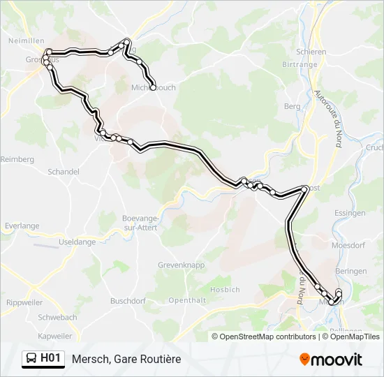 H01 Bus Line Map