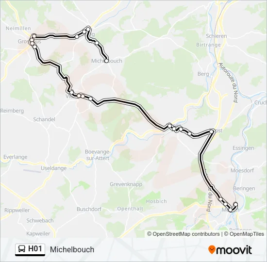 H01 Bus Line Map