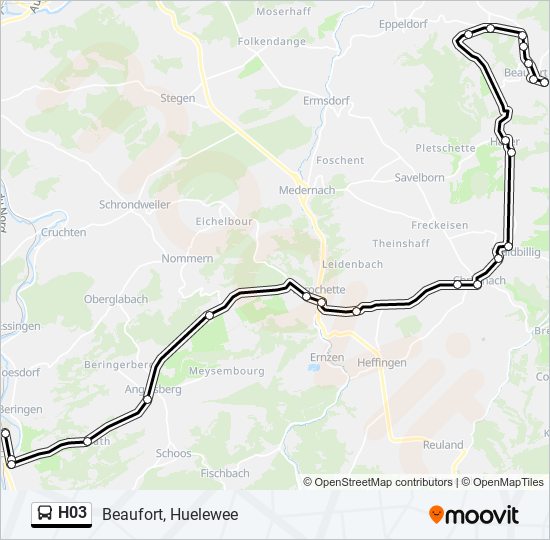 H03 bus Line Map