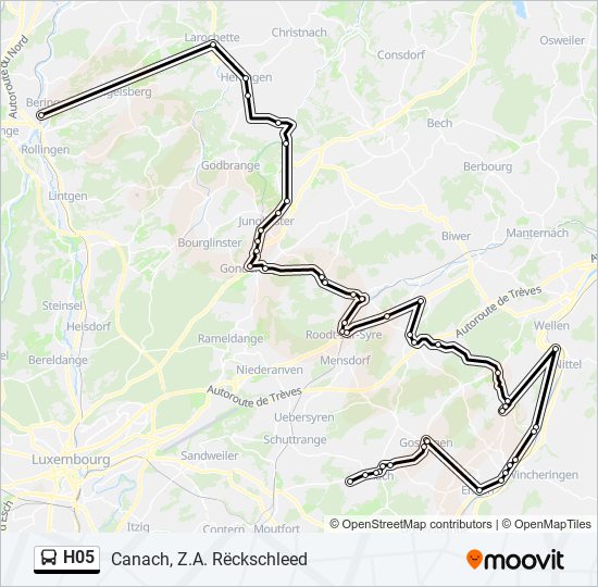 Buslinie H05 Karte