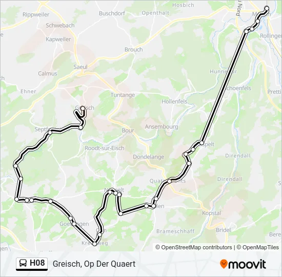 H08 Bus Line Map