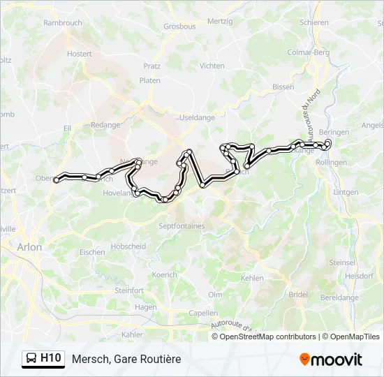 H10 Bus Line Map