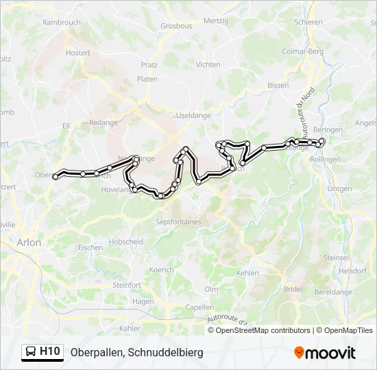 H10 Bus Line Map