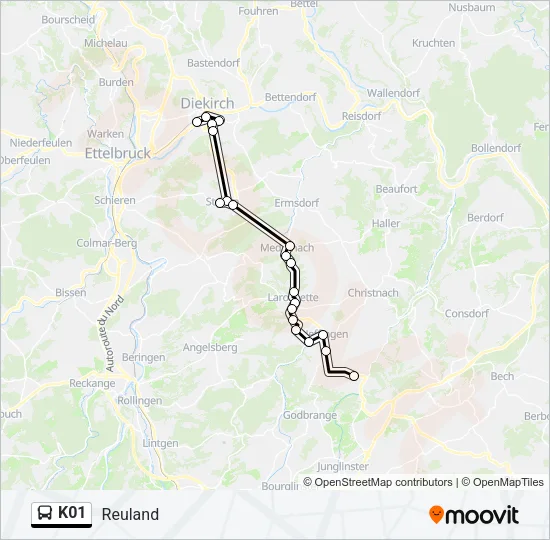 K01 Bus Line Map