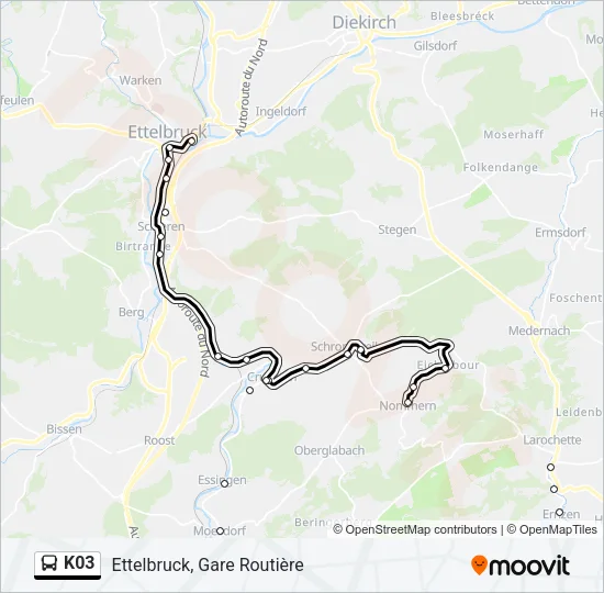 K03 Bus Line Map