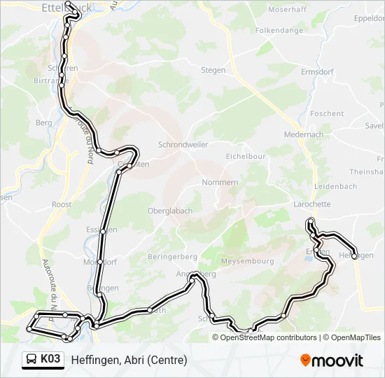 K03 Bus Line Map