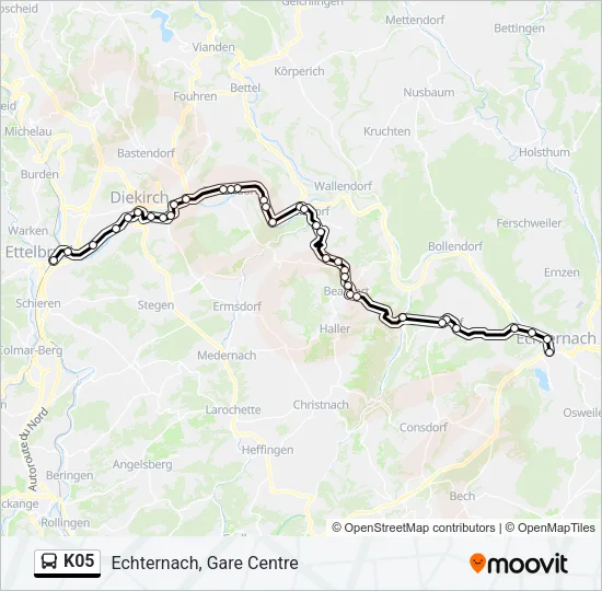 K05 Bus Line Map