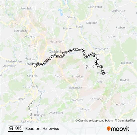 K05 Bus Line Map