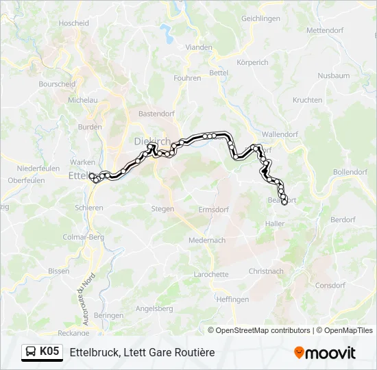 K05 Bus Line Map
