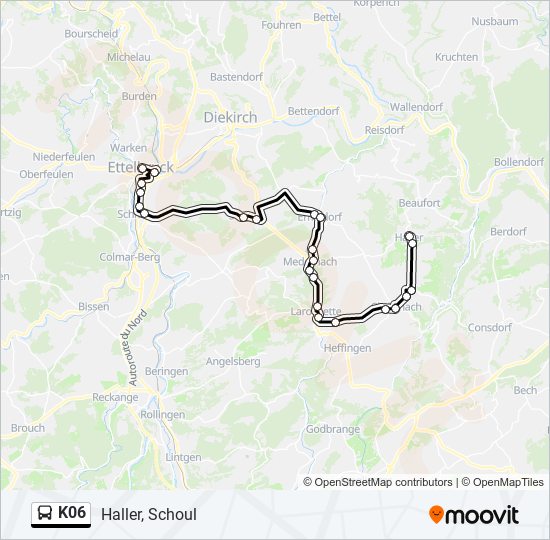 K06 bus Line Map