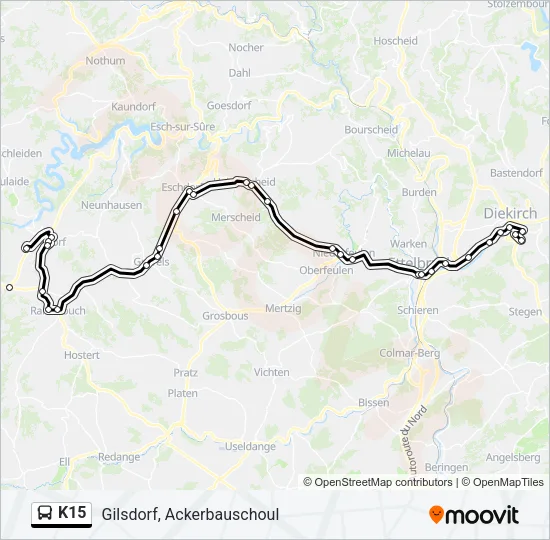 K15 Bus Line Map