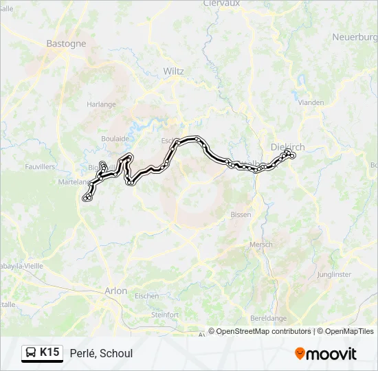 K15 Bus Line Map