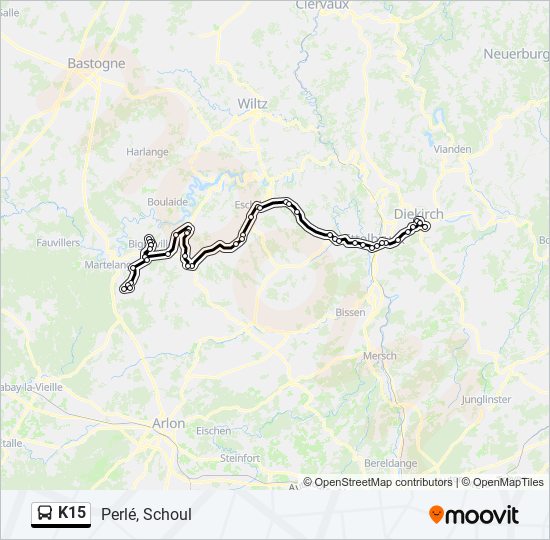 K15 bus Line Map