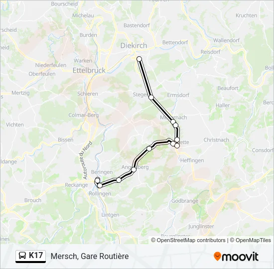 K17 Bus Line Map
