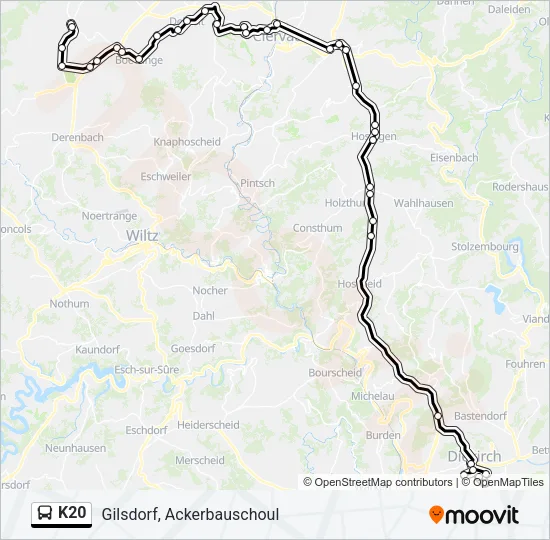 K20 Bus Line Map