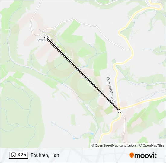 K25 Bus Line Map