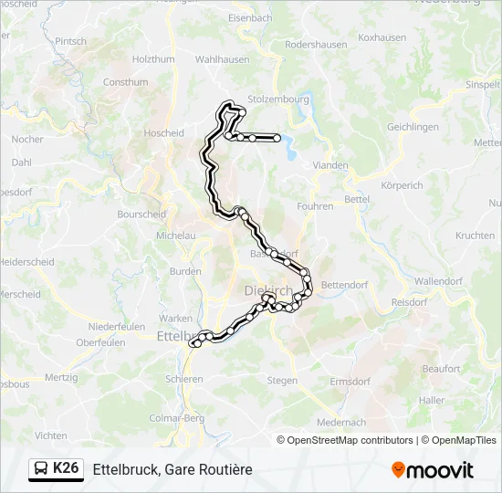 K26 Bus Line Map