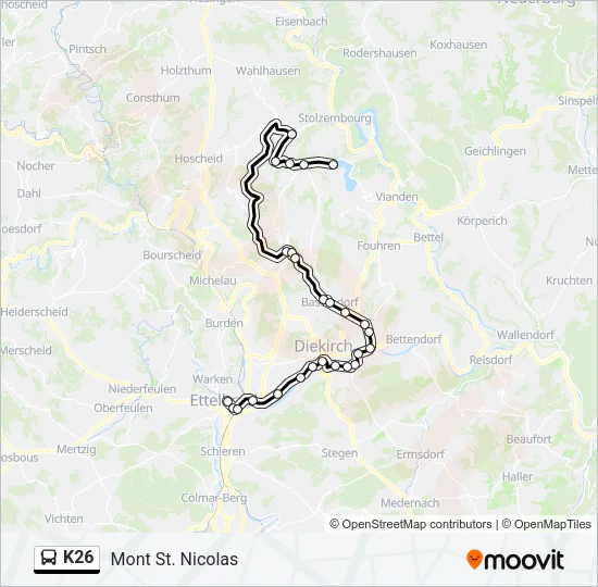 K26 Bus Line Map
