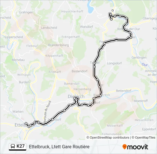 K27 Bus Line Map