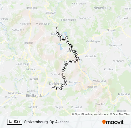 K27 Bus Line Map