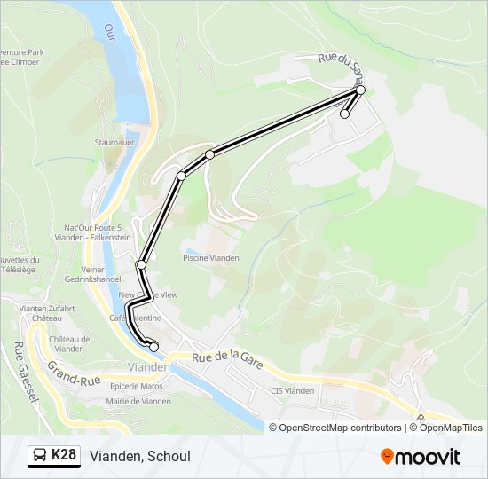 K28 bus Line Map