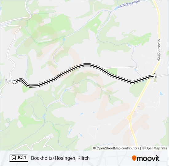Plan de la ligne K31 de bus