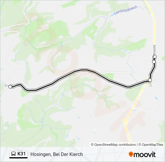 K31 Bus Line Map