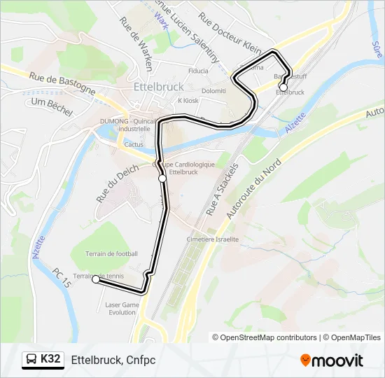 K32 Bus Line Map