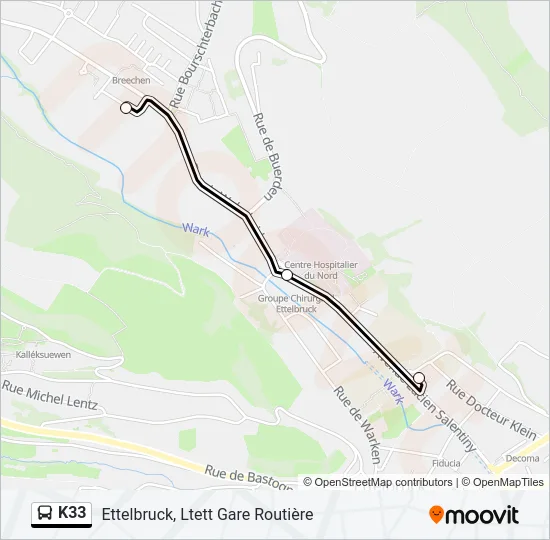 K33 Bus Line Map