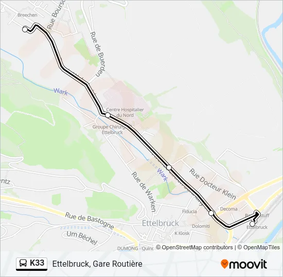 K33 Bus Line Map
